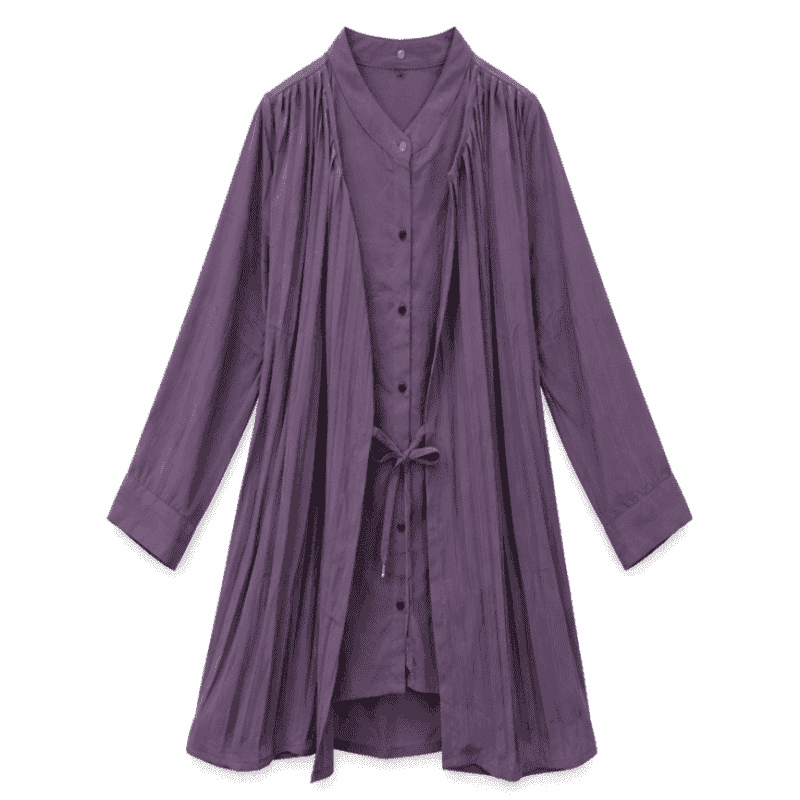 Elegant Purple Pleated Dress for Women
